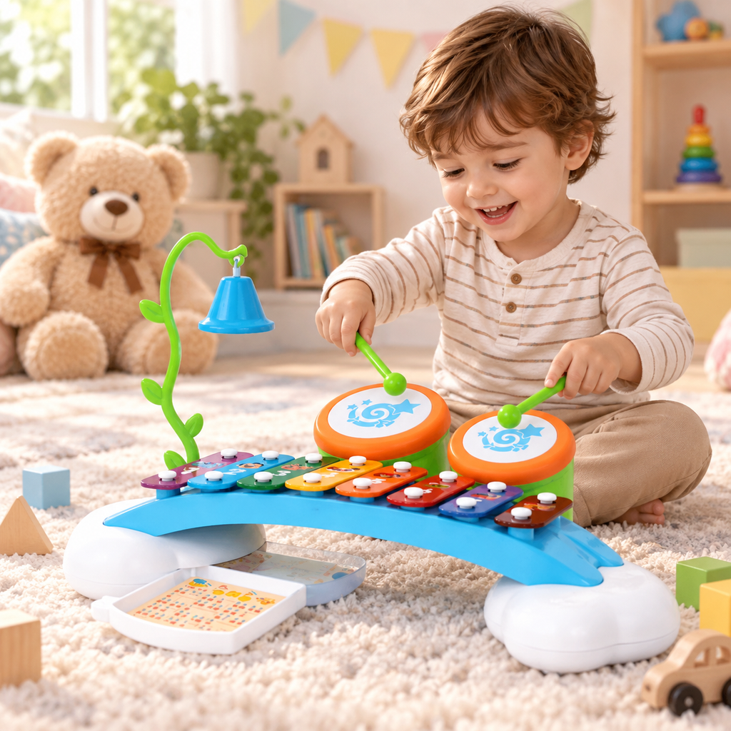 Rainbow Musical Bridge with Bells and Drums
