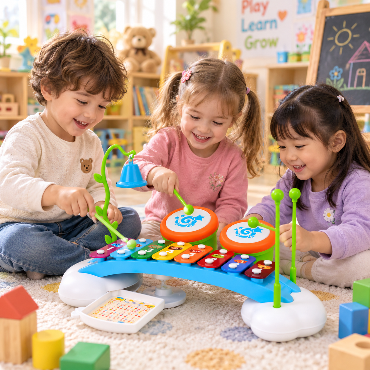 Rainbow Musical Bridge with Bells and Drums