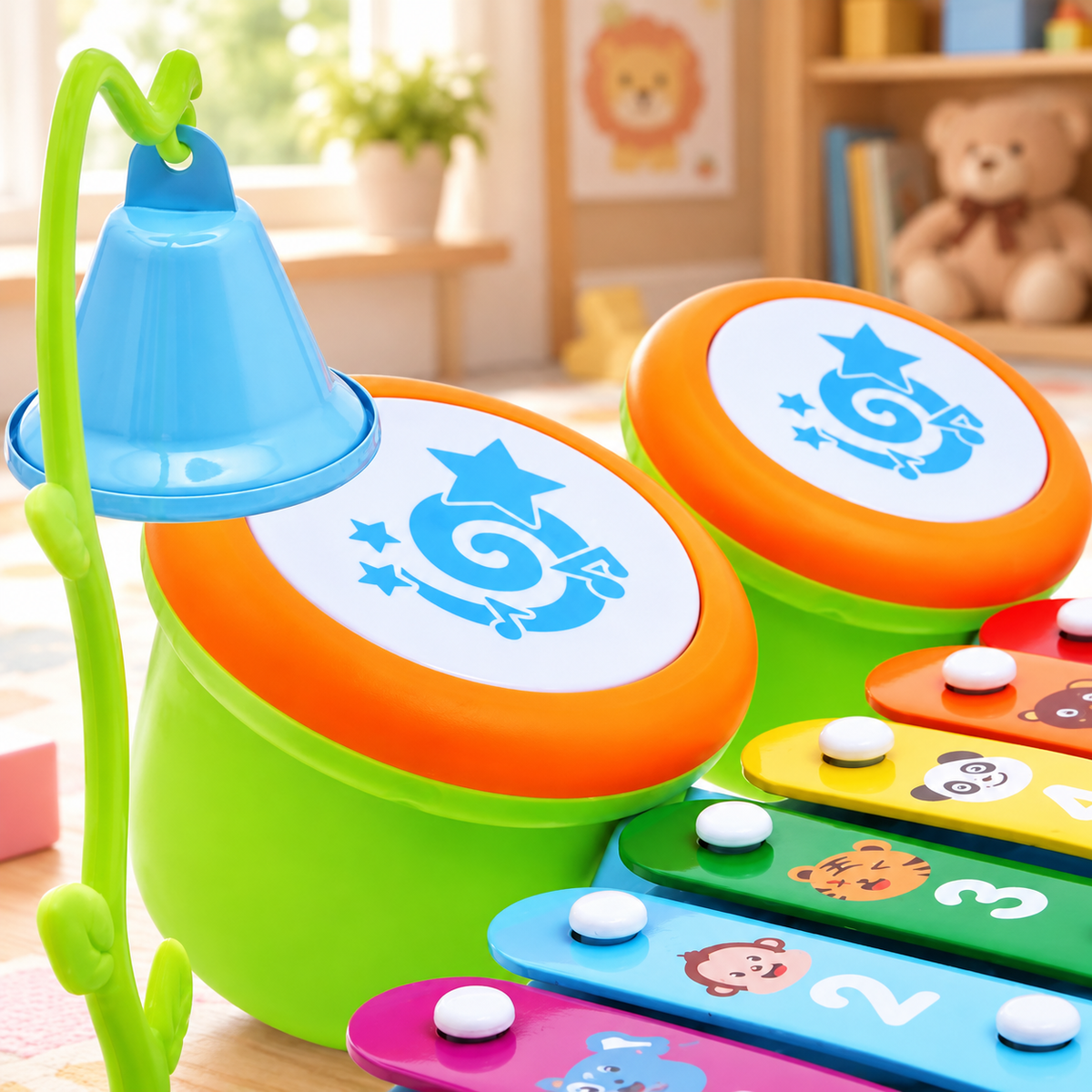 Rainbow Musical Bridge with Bells and Drums