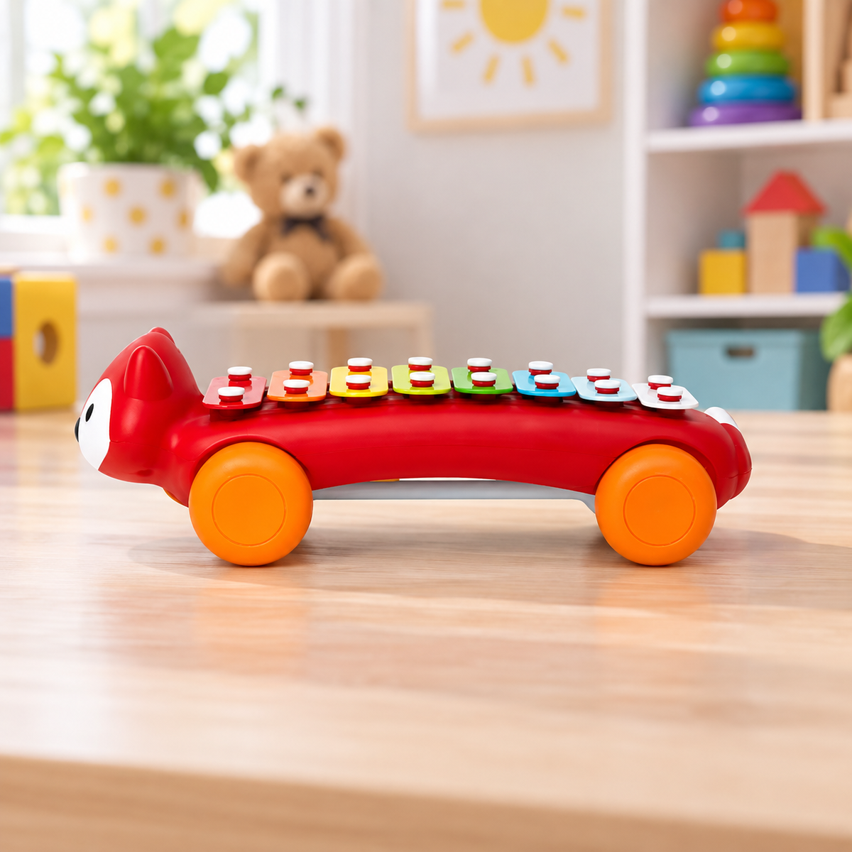 Baby Fox Xylophone Pull Toy with Mallet