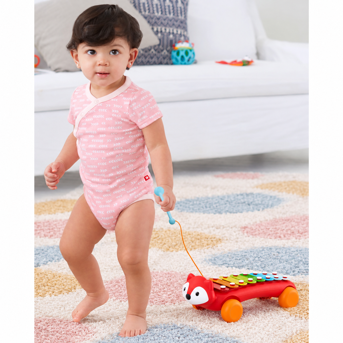 Baby Fox Xylophone Pull Toy with Mallet