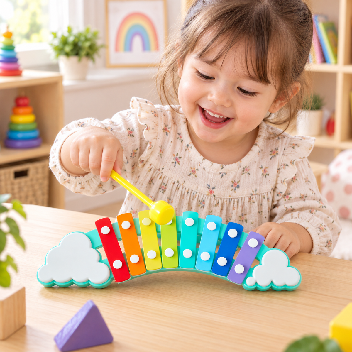 Rainbow Xylophone with 8 Colorful Musical Keys