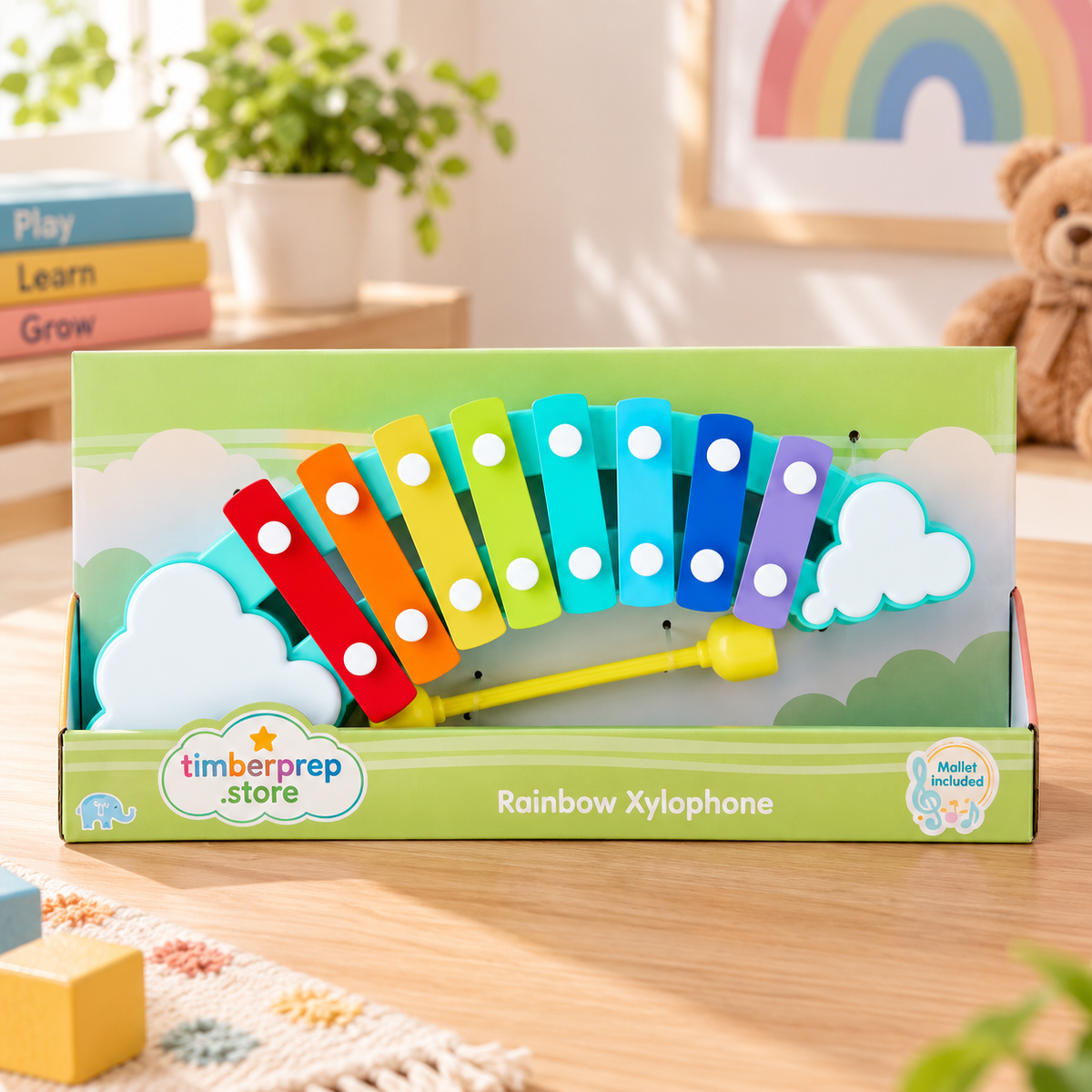 Rainbow Xylophone with 8 Colorful Musical Keys